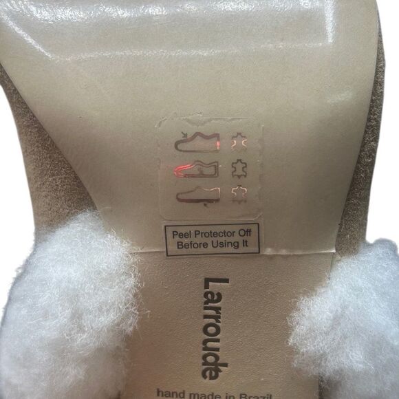 🧧SOLD🧧Larroudé Cindy Hi Faux Fur Boot Knee High Brown Size 7.5 Suede Leather - Picture 9 of 14